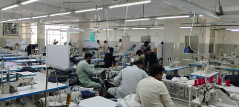 Tracksuits produced at the EcoVira apparel factory in Pakistan